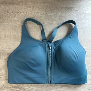 Athleta Advance Zip Front Bra Teal 36D